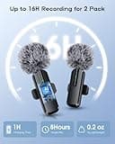 ZOPPLM Wireless Mini Microphone for iPhone - 2 Pack Lavalier Bluetooth Microphone for Video Recording, 2 in 1 Noise Reduction Lapel Mic for Ipad, Android,Clip-on Mini Mic for Content Creators Podcast 4
