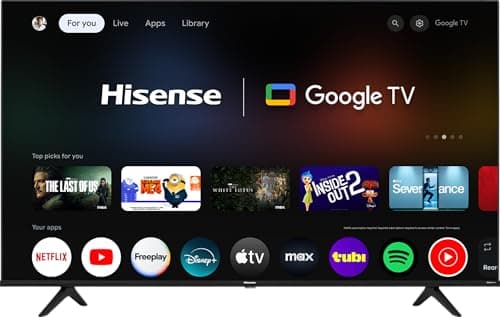 Hisense 43-Inch Class A6 Series 4K UHD Smart Google TV with Alexa Compatibility, Dolby Vision HDR, DTS Virtual X, Sports & Game Modes, Voice Remote, Chromecast Built-in (43A6H) , Black
