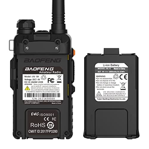 BAOFENG UV-5R Dual Band Two Way Radio (Black), 144-148MHz & 420-450MHz 5