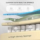 Dowinx Gaming Chair Breathable Fabric Game Chair with Gel Pad and Storage Bag, Comfortable Gamer Chair with Pocket Spring Cushion, Ergonomic Computer Chair with Footrest, Green 3