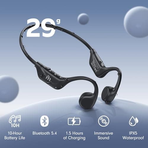 MRYTKY Bone Conduction Headphones,Open Ear Headphones Bluetooth5.4 with Mic,Wireless Headphones 10H Playtime, Waterproof Sport Headphone Suitable for Running,Cycling, Outdoor Sports Black 2