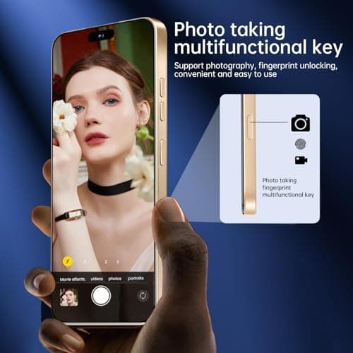 OEJBK 16PROMA X Smartphone New Upgrade 16GB+512GB/6.99" Display 68+108MP Zoom Camera,Tempered Glass Finish, 7000mAh Android 14 Smartphone (Gold) 2