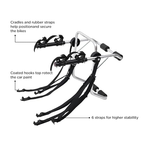 Young Aluminum 2-Bike Rack Trunk Mount, Hightweight for 2 Bicycles Up to 70 lbs Load 5