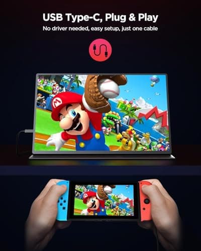 UPERFECT 2K 120Hz Portable Gaming Monitor, 16" 2560x1600 QHD 16:10 400 Nits Portable Monitor for Laptop w/VESA & Cover HDR FreeSync Eye Care External Second Screen for PC Phone Game Console 5