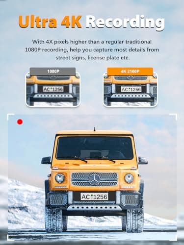 ARIFAYZ Dash Cam Front and Rear 4K+1080P, Free 64GB Card, Built-in WiFi, Dash Camera for Cars, Car Camera, Dual Dashcams for Cars with Night Vision, 24 Hours Parking Monitor, Loop Recording 3