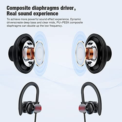 JOYWISE Bluetooth Wireless Headphones 16H Playtime Earbuds with Mic Stereo in-Ear Earphones, IPX7 Waterproof Sports Sound Isolation Headsets for Running, Gym, Workout 3