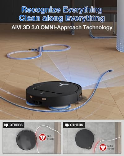 ECOVACS DEEBOT T50 Omni Robot Vacuum and Mop, 3.19” Ultra-Slim, 15,000Pa Suction, ZeroTangle 2.0, TruEdge Edge Cleaning, AIVI 3D Obstacle Avoidance, Auto Mop Wash & Dry, Self-Emptying 4