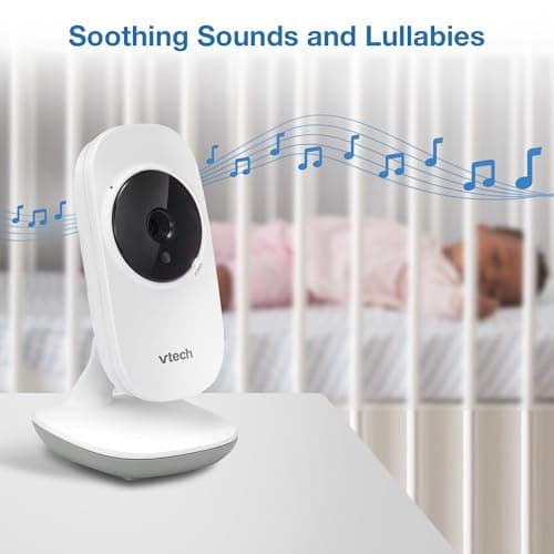 VTech VM819 Baby Monitor with Camera and Audio, 2.8” Screen Portable Baby Camera, Night Vision, 2-Way Audio, Temperature Sensor and Lullabies, Secure Transmission No WiFi, Ideal for Baby/Elderly/Pet 5
