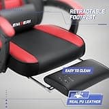 LEMBERI Video Game Chairs with footrest, Big and Tall Gamer Chair for Adults, 400lb Capacity, Racing Style Computer Chair with Headrest and Lumbar Support 4