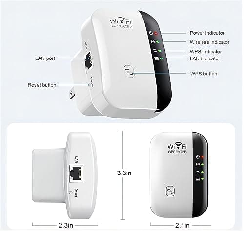WiFi Extender, WiFi Extenders Signal Booster for Home Up to 5000 sq.ft and 50 Devices, WiFi Range Extender, Wireless Repeater, Long Range Amplifier with Ethernet Port, 1-Tap Setup, Alexa Compatible 2