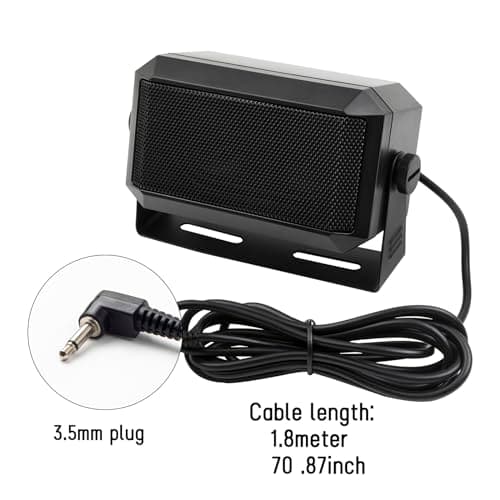 ZAXIDALER Rectangular External Communications Speaker for Ham Radio or CB & Scanners, 5 Watt, Black Colour 4