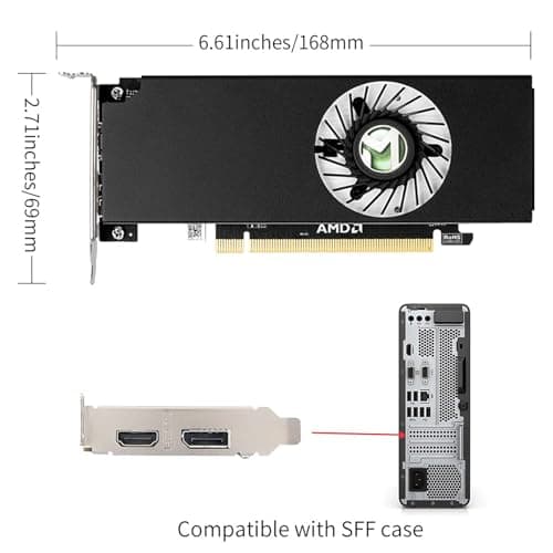maxsun AMD Radeon RX 550 4GB Low Profile Small Form Factor Video Graphics Card for Gaming Computer PC GPU GDDR5 ITX SFF HDPC 128-Bit DirectX 12 PCI Express X16 3.0, HDMI, DisplayPort 5