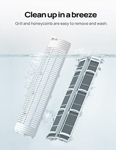 Dreo Evaporative Air Cooler, 40” Cooling Fans that Blow Cold Air, 80° Oscillating, Removable Water Tank, Ice Packs, Remote Control, 4 Speeds, 7H Timer, Swamp Cooler for Bedroom, White 5