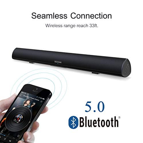 80Watt 34Inch Sound bar, Bestisan Soundbar Bluetooth 5.0 Wireless and Wired Home Theater Speaker (DSP, HDMI-ARC, Bass Adjustable, Optical Cable Included) 3