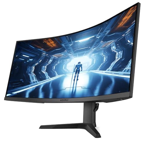 KOORUI 34-inch Curved Ultrawide WQHD 3440×1440 Gaming Monitor, 180Hz 1000R- PIP/PBP, 1ms(MPRT), HDR400, DCI-P3 95%, FreeSync Premium, 1 x DP 1.4 & 2 x HDMI 2.0, Tilt Height Swivel Adjustment, 34E6UC 5