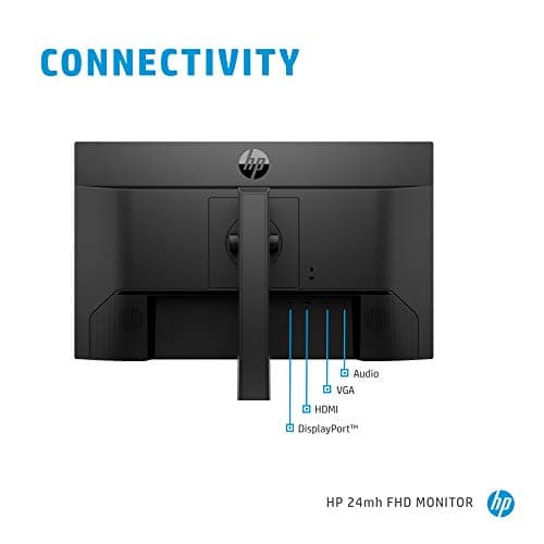 HP 24mh FHD Monitor - Computer Monitor with 23.8-Inch IPS Display (1080p) - Built-in Speakers and VESA Mounting - Height/Tilt Adjustment for Ergonomic Viewing - HDMI and DisplayPort - (1D0J9AA#ABA) 3