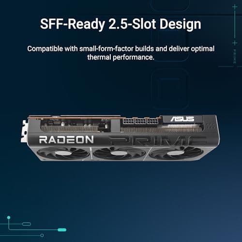 ASUS Prime Radeon™ RX 9070 XT OC Edition Graphics Card (PCIe 5.0, HDMI/DP 2.1, 2.5-Slot Design, axial-tech Fans, Dual Ball Fan Bearings, Dual BIOS, ASUS GPU Guard) 2