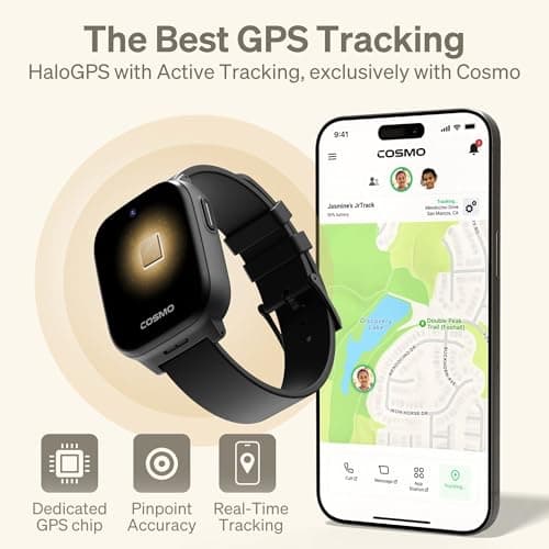 JrTrack 5 Kids Smart Watch by Cosmo | Best Kid-Safe Phone Watch | Precision Real-Time GPS Tracking | Call, Text, Activity, School Settings | Spotify Music | Parental Controls | SOS & Safety Alerts 3