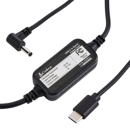 USB-C to Barrel Connector Radar Detector Power Cable for Cobra Radar Detectors, Compatible with Cobra RAD350 380 450 480i 700i and Suitable for Radar Detector Windshield Mount 3