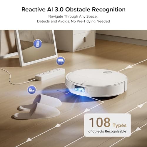 roborock Qrevo CurvX Robot Vacuum and Mop, 22,000Pa Suction, 3.14’’ Ultra Slim, Zero-Tangling Design, Reactive AI Obstacle Recognition, AdaptiLift Chassis, Auto Hot Water Mop Washing & Drying 4