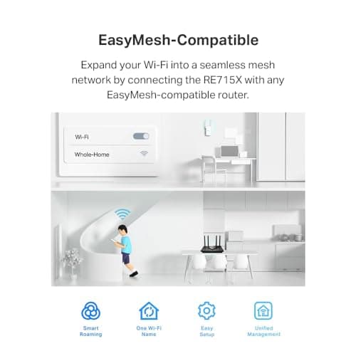 TP-Link AX3000 WiFi 6 Range Extender | PCMag Editor's Choice | Dual-Band Wireless Repeater w/Ethernet Port | Up to 2400 Sq. Ft., 64 Devices | Internet Signal Booster | APP Setup | EasyMesh (RE715X) 4