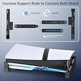 OIVO PS5/ Slim/Pro Horizontal Stand for Disc & Digital Console, Stable PS5 Accessories Base Stand with Upgraded Support Rods on Bottom & Scalable Design for PlayStation 5 Console-Black 3