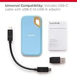 SanDisk 2TB Extreme Portable SSD - Up to 1050MB/s, USB-C, USB 3.2 Gen 2, IP65 Water and dust Resistance, Updated Firmware, Sky Blue - External Solid State Drive - SDSSDE61-2T00-G25B 4