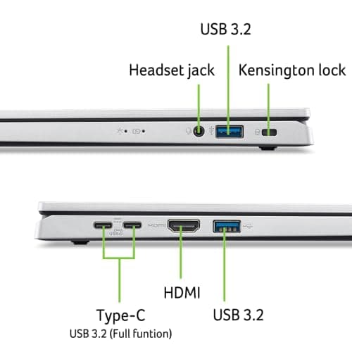 Acer Aspire Go 15 AI Ready Laptop | 15.6" FHD (1920 x 1080) IPS Display | Intel Core 3 Processor N355 | Intel Graphics | 8GB DDR5 | 128GB UFS | Wi-Fi 6 | Windows 11 Home in S Mode | AG15-32P-39R2 2