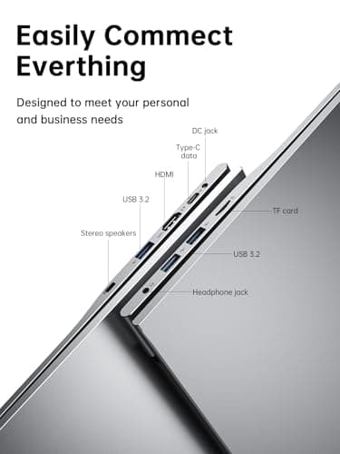 MALLRACE 2025 New Laptop,17.3-Inch FHD Display Laptop with Quad Core-12th Alder Lake N95(Up to 3.4GHz), 16GB RAM 512GB ROM Traditional Laptop Computer, 6000Mah Battery,Silver 4