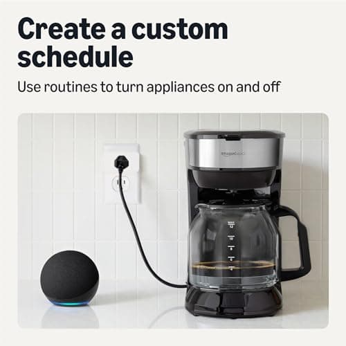 Amazon Basics Smart Plug, Matter Compatible, Compatible with Amazon Alexa, Google Home, Apple HomeKit, Matter Hub Required, 2.4 GHz Wi-Fi only, White, X-Pack 5