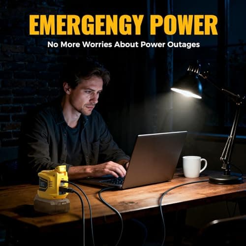 Real 200W Power Inverter Compatible With Dewalt, DC 20V to AC 110-120V Battery Inverter, LIVOWALNY Portable Power Station Generator, Charger Adapter Battery Powered with 2 USB & 1 Type-C & 1 AC Outlet 5