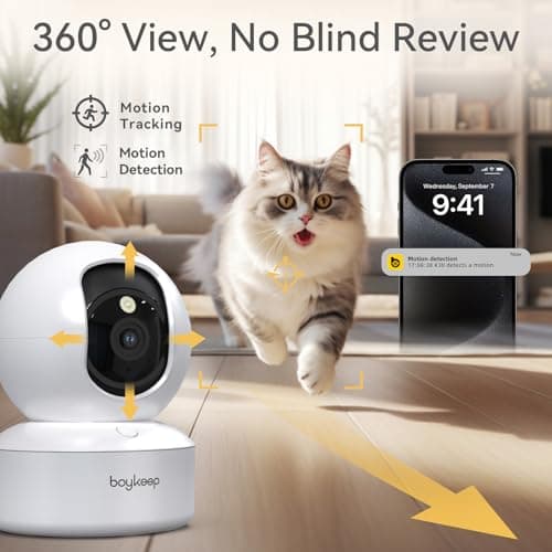 BoyKeep Indoor Camera - 2K Pet Camera, 5G/2.4GHz WiFi Cam for Baby Monitor with Phone App, 360° Pan & Tilt, 2-Way Audio, Color Night Vision, New for 2025 with 12s Free Cloud Storage 2