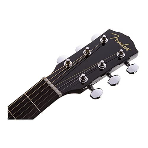 Fender Acoustic Guitar, with 2-Year Warranty, CD-60 Dreadnought V3 Classic Design with Rounded Walnut Fingerboard and Alloy Steel Strings, Glossed Black Finish, Spruce Top, Includes Hard-Shell Case 4