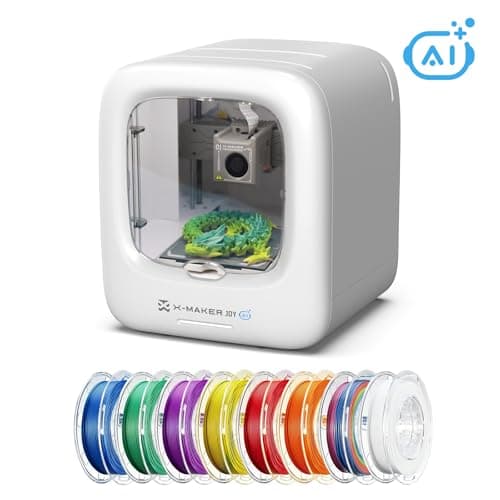 AOSEED AI-Powered 3D Printer for Kids, 3D Printer with 8 PLA Filament Set, AI Design App, Huge Toy Library, Up to 400mm/s Faster Speed, W/ 16+ Mini 3D Design Module, App Control, X-Maker Joy AI+
