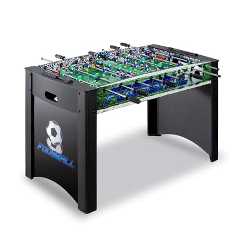 Hathaway Playoff 48 inch Foosball Table for Family Game, Arcade or Rec Rooms - With Smooth Playfield, Dual Abacus Scoring, Auto Ball Return, Sturdy Leg Levelers & Foosball Balls – Black & Green