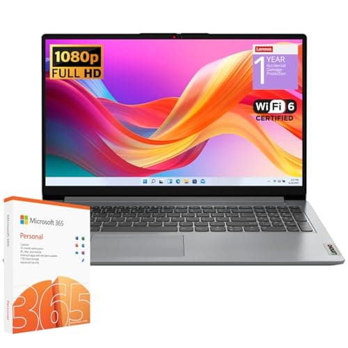 Lenovo IdeaPad 1 Student Laptop, Intel Dual Core Processor, 20GB RAM, 1TB SSD + 128GB eMMC, 15.6" FHD Display, 1 Year Office 365, Windows 11 Home, Wi-Fi 6, Webcam, Bluetooth, SD Card Reader, Grey