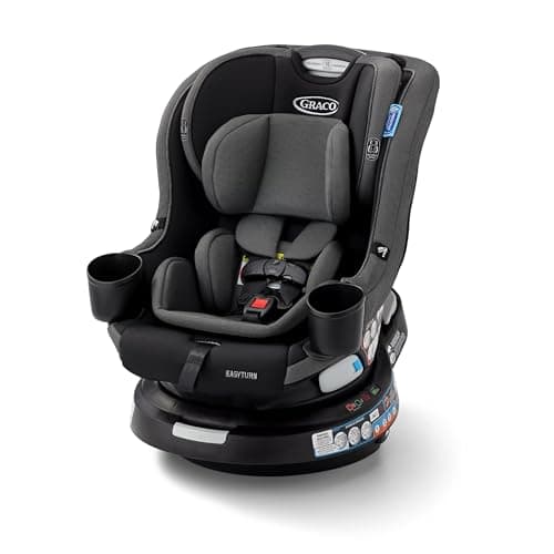 Graco EasyTurn 360 2-in-1 Convertible Car Seat, 360 Degree Rotating Infant to Toddler Rotating Car Seat, 2 Modes Forward and Rear Facing, Slim Design, Cyran