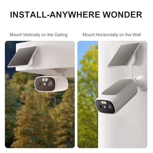 2K Solar Camera Outdoor Wireless-5/2.4Ghz WiFi Cameras for Home Security, AI Motion Detection, Color Night Vision, SD Card/Cloud Storage, Waterproof, Compatible with Alexa/Google Home (1 Camera) 5