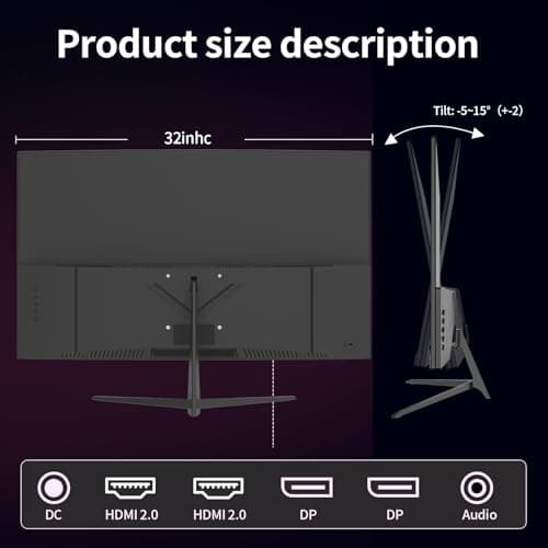 ZZA 32 Inch Curved Monitor 4k, Computer Screen 60HZ 4k UHD(3840 * 2160P) 3000R VA Panel, Gaming Monitor 4K AMD Freesync, 100% sRGB HDR10 Wall Mountable Installs(HDMI 2.0/DP 1.4 * 2) 4