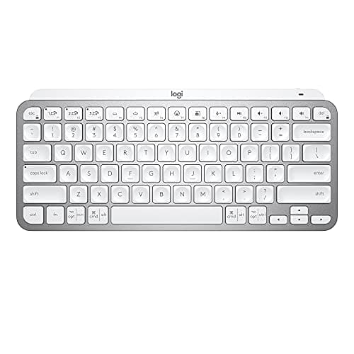 Logitech MX Keys Mini Minimalist Wireless Illuminated Keyboard, Compact, Bluetooth, Backlit, USB-C, Compatible with Apple macOS, iOS, Windows, Linux, Android, Metal Build - Pale Gray