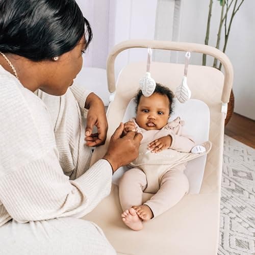 Baby Delight Alpine Deluxe Portable Bouncer, Infant, 0-6 Months, 100% GOTS Certified Cotton Fabrics, Organic Oat 5