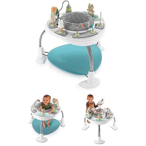 Ingenuity Spring & Sprout 2-in-1 Baby Activity Center Jumper and Table with Infant Toys - Ages 6 Months +, First Forest 3