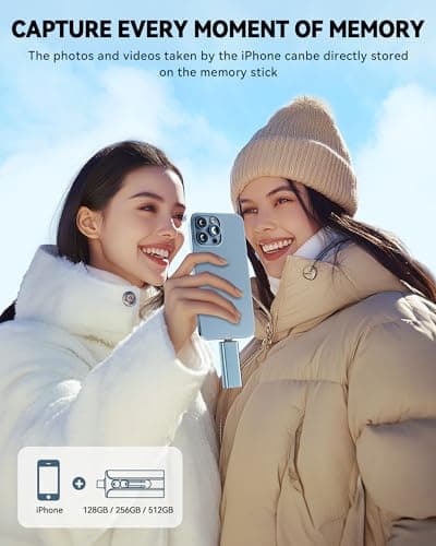 MFi Certified Flash Drive 256GB for iPhone Thumb Drive Photo Stick, High Speed USB Memory Stick iPhone Flash Drive for Photos Videos, External Storage Jump Drive for iPhone/iPad/Android/PC (Blue) 4