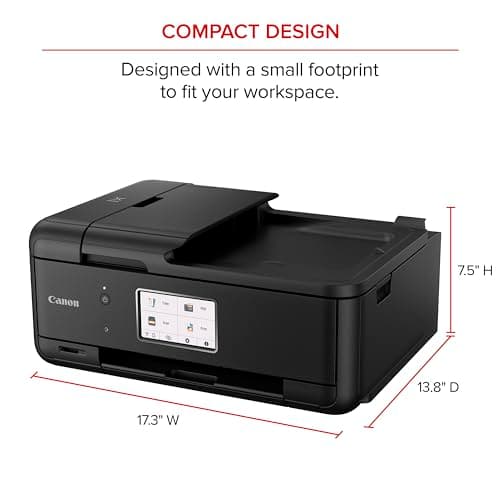 Canon PIXMA TR8620a - All-in-One Printer Home Office|Copier|Scanner|Fax|Auto Document Feeder | Photo, Document | Airprint (R), Android, Black, Works with Alexa 6