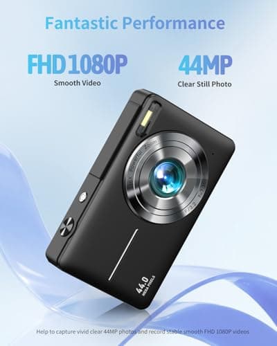 Digital Camera, FHD 1080P Point and Shoot Camera with 16X Zoom Anti Shake, Compact Small Portable for Boy Girls(Deep Black) 2