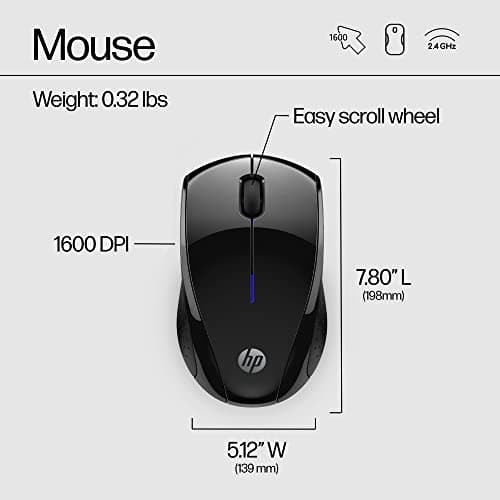 HP X3000 G3 Wireless Mouse - Black, 15-Month Battery, Side Grips for Control, Travel-Friendly, Blue LED, Powerful 1600 DPI Optical Sensor, Compatible with Wins PC/Laptop, Mac, Chromebook (683N7AA) 4