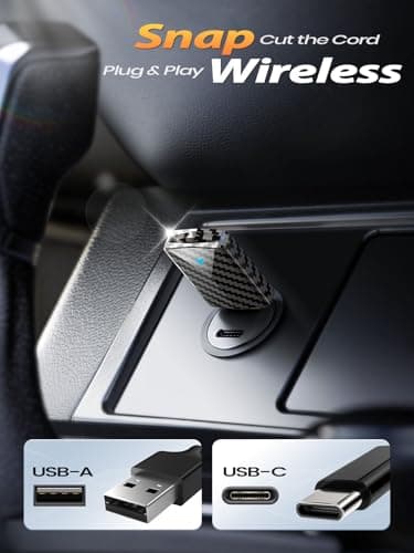 Mini Wireless CarPlay Adapter for iPhone & Android Auto (2026 Upgrade), No Delay, Fast & Stable Connection, Plug & Play, Converts Wired to Wireless Carplay Dongle for 2016+ Cars, USB-A/Type-C Port 2