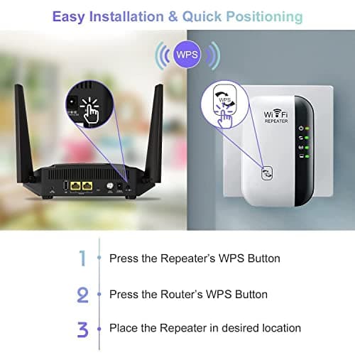 WiFi Extender, WiFi Extenders Signal Booster for Home Up to 5000 sq.ft and 50 Devices, WiFi Range Extender, Wireless Repeater, Long Range Amplifier with Ethernet Port, 1-Tap Setup, Alexa Compatible 3