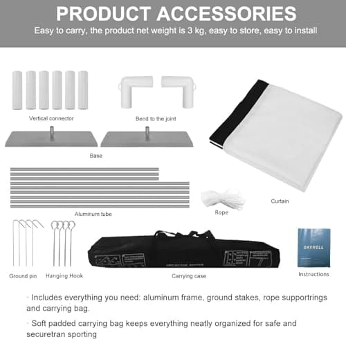 Outdoor Projector Screen with Stand 100 Inch: Portable Projection Screen for Outside Theater Home Backyard Movies 5