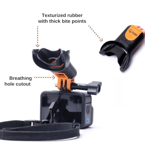 CHRONOS Mouth Mount Patent Number 11953148 with Lanyard + Aluminum Thumbscrew for All GoPro Cameras and DJI Osmo Action Quick Release Adapter Mount 5